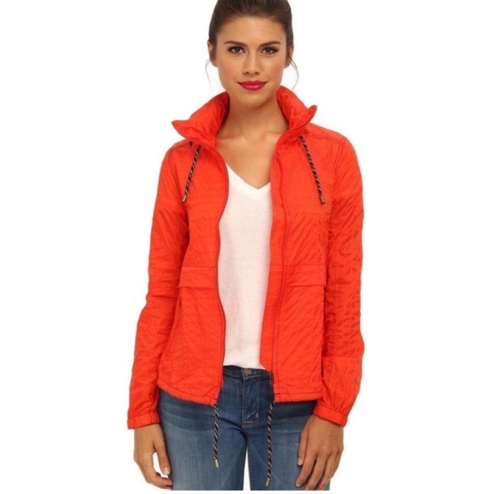 FREE PEOPLE l Bright Organce Parachute Festival Lightweight Sporty Hood Jacket M